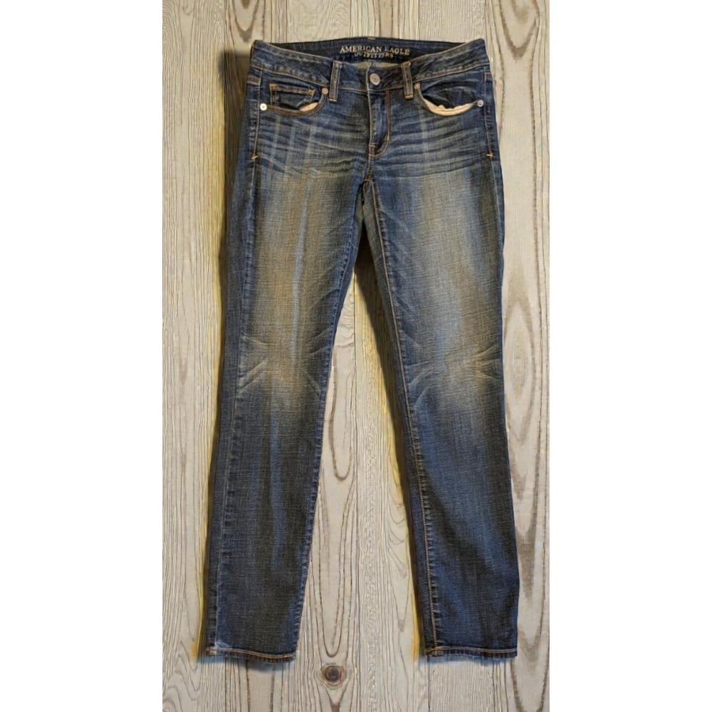 American Eagle Womens Jeans Size 6 Skinny Super Stretch 30x30 Mid Rise